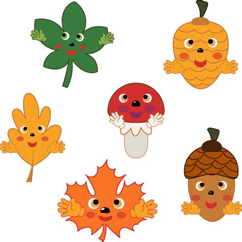 Autumn set of cute characters. Vector cartoon flat illustration. 12716985 Vector Art at Vecteezy