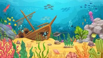 Hoạt hình dưới nước đồ họa vector underwater cartoon background vector miễn phí tải về