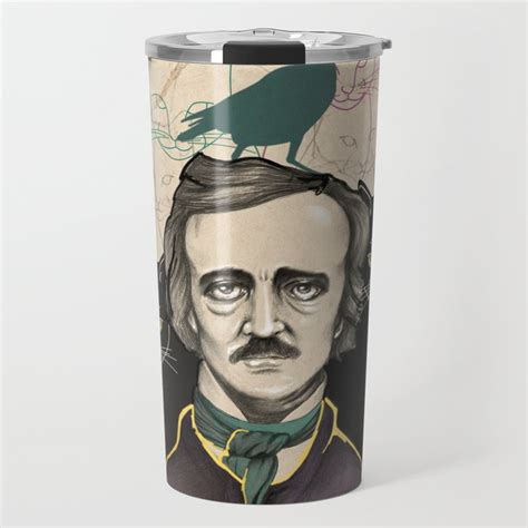 Edgar Allan Poe Travel Mug by Ale De la Torre | Society6