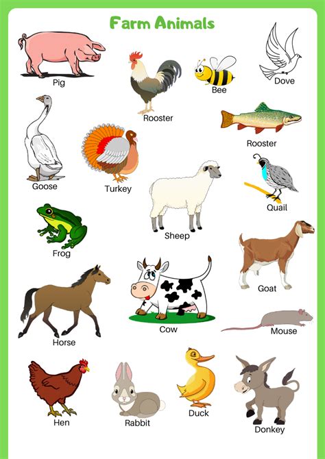 Farm Animals List Pdf