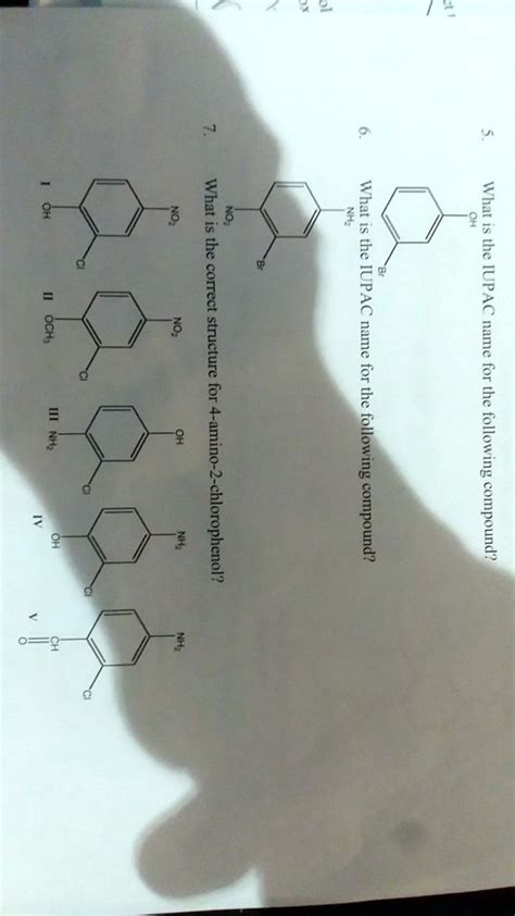 SOLVED: What 6 the correct structure for 4-amino- chlorophenol? What ...