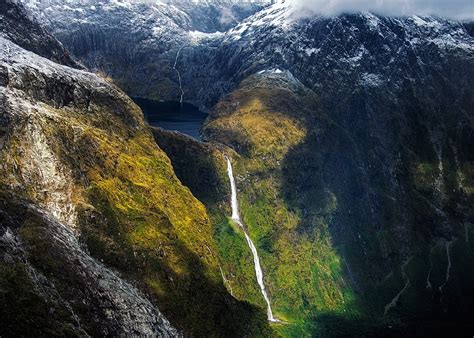 Aerial view photography of plunge waterfalls, nature, landscape ...