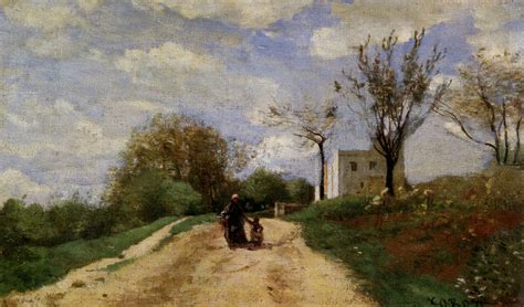 The Path Leading to the House - Camille Corot - WikiArt.org - encyclopedia of visual arts