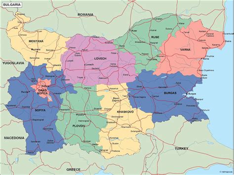 bulgaria political map. Illustrator Vector Eps maps. Eps Illustrator ...