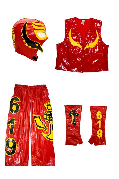 Rey Mysterio Red Kid Lycra Pants & Mask Costume