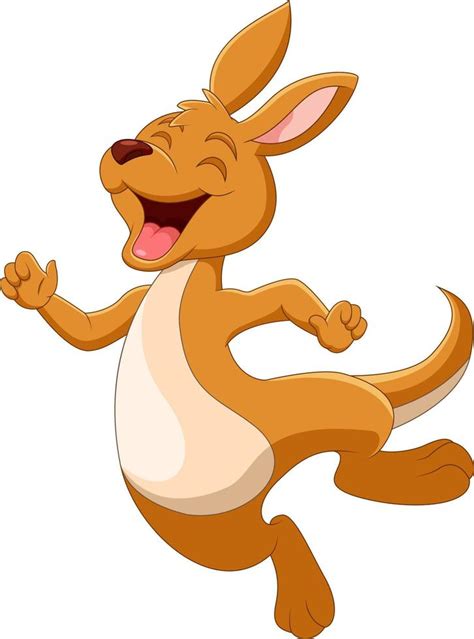 Cartoon funny Kangaroo is smiling 12805520 Vector Art at Vecteezy