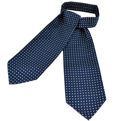 Dark Royal Blue & White Polka Dot Silk Casual Cravat from Ties Planet UK