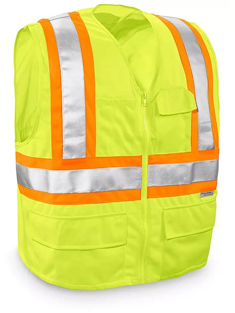 Class 2 Deluxe Hi-Vis Safety Vest - Lime, S/M S-24437G-S - Uline