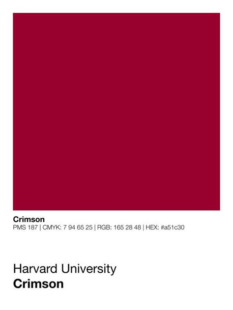 Harvard Crimson Pantone Poster - Harvard University Cambridge - Print, Boyfriend Gift, Fathers ...