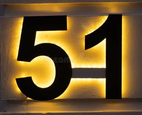 Number 51 Back-lighted stock photo. Image of five, number - 216977910