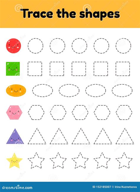 Trace The Shapes Worksheet Preschool