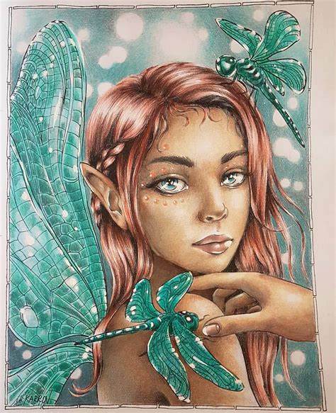 Klara on Instagram: “Dragonfly Fairy from #Fairiescoloring book by #chkarron @chkarron” in 2020 ...