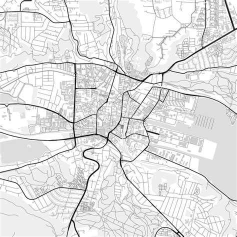 Downtown map of Vejle, Denmark | HEBSTREITS Sketches | Vejle, Downtown, Map