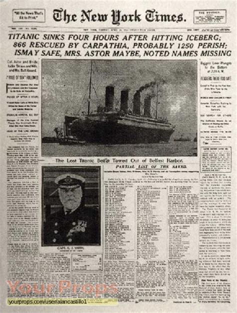 Titanic Titanic Newspaper Headlines replica movie prop