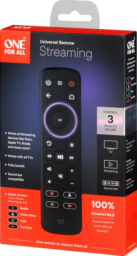 One for All Streamer Remote Black R117935A07-00001 - Best Buy