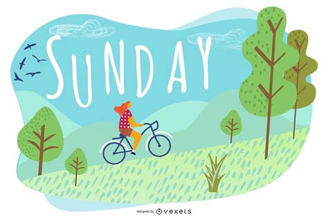 Sonntag Cartoon Illustration Design - Vektor Download