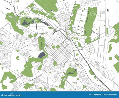 Map of the City of Chisinau, Moldova Stock Illustration - Illustration ...