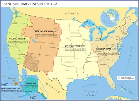Us Time Zone Map With Roads