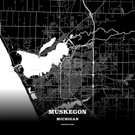 Muskegon, Michigan, USA map | Map poster, Poster template, Muskegon