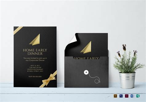 Corporate Dinner Invitation Design Template in PSD, Word, Publisher, Illustrator, InDesign