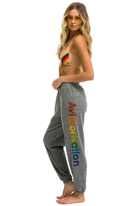 AVIATOR NATION SWEATPANTS - HEATHER GREY - Aviator Nation