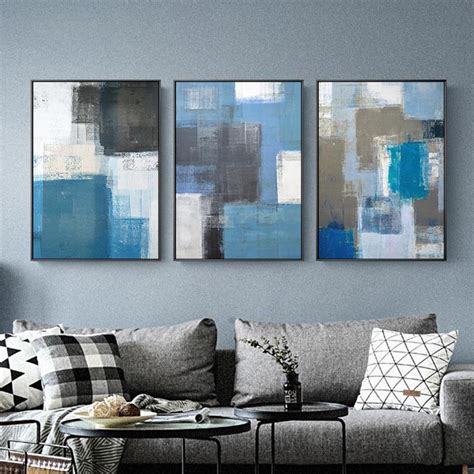 Blue Grey Abstract Wall Art | Grey wall art, Blue poster, Black wall art