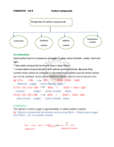 SOLUTION: Chemistry properties of carbon compounds - Studypool