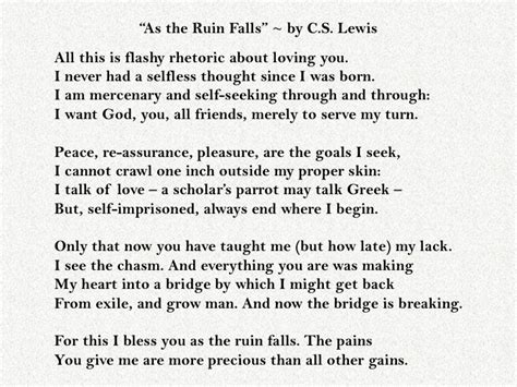 As the Ruins Fall by C.S. Lewis