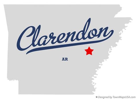 Map of Clarendon, AR, Arkansas