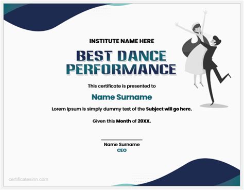 Best Dance Performance Certificate Templates | Download