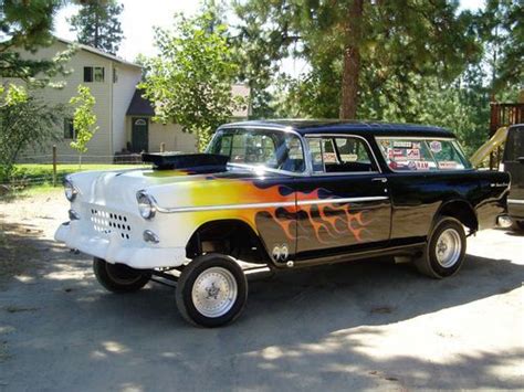 Purchase used 1955 CHEVROLET Nomad Gasser (black with flames) in Spokane, Washington, United ...