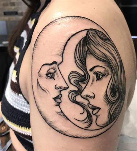 Moon Woman Tattoo - InkStyleMag | Tattoos, Tattoos for women, King tattoos