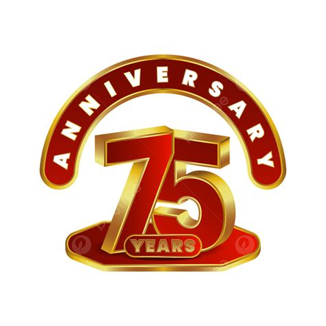 Golden Red Numeral 75 Year Anniversary Celebration, Golden, 75 Years, Anniversary PNG and Vector ...