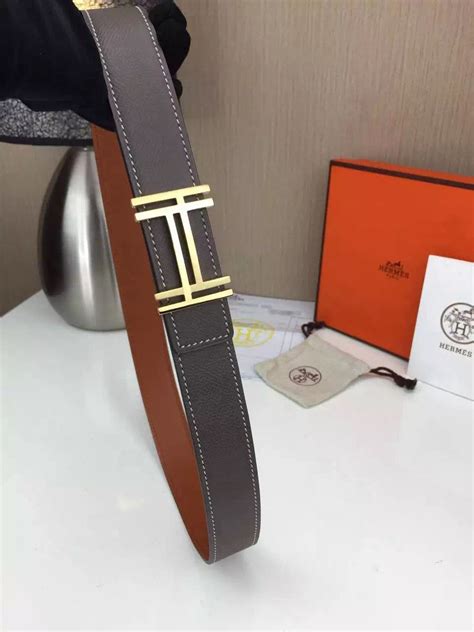 Hermes belt Stainless steel gold buckle with gray palm print Many ...