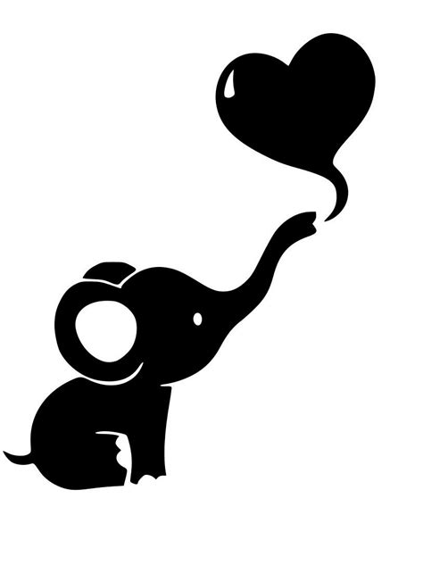 Baby Elephant Outline Template