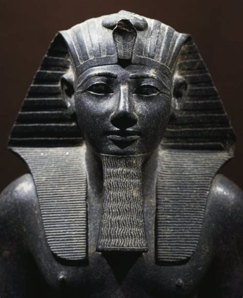 King Thutmose III, black granite statue, from... - Egypt Museum