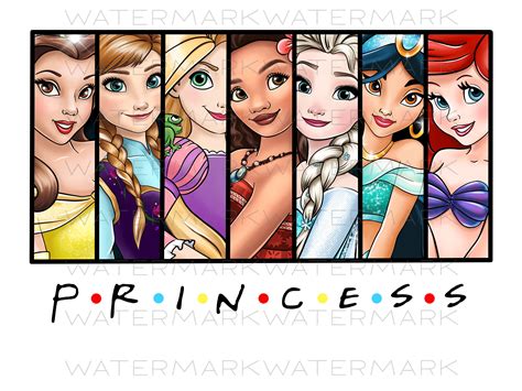 Princesses Friends Sublimation Png Files Moana Rapunzel | Etsy UK