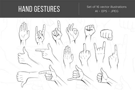 Hand gestures | Custom-Designed Illustrations ~ Creative Market