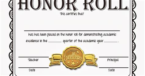 Steve's Classroom: New Freebie! Honor Roll Certificates - Gold, Silver ...