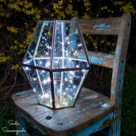 Firefly Lantern with Upcycled Lighting or a Brass Light from the Thrift Store