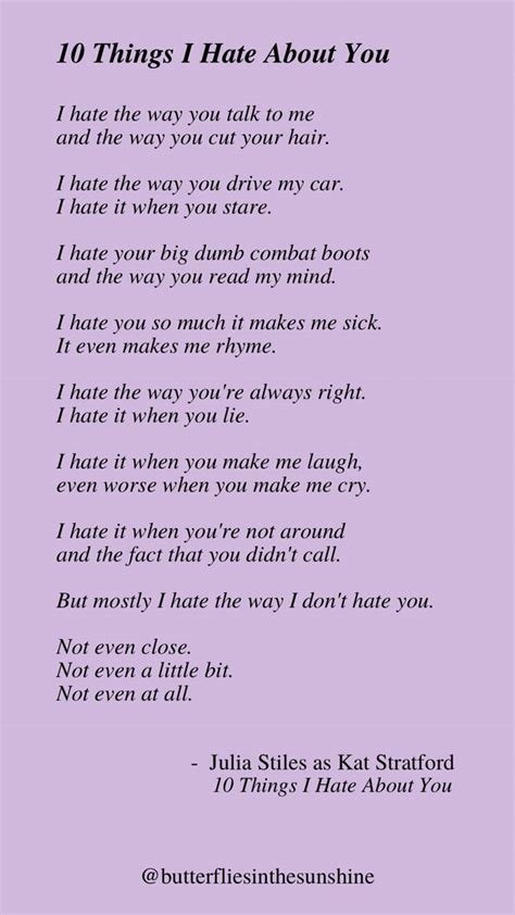 quotes. 10 things i hate about you. poem. kat stratford. patrick verona ...