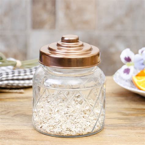 Glass Copper Kitchen Storage Jar With Lid By Dibor | notonthehighstreet.com