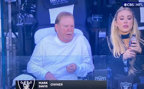 NFL fans in meltdown over mystery blonde sitting next to Mark Davis at Raiders-Chargers game ...