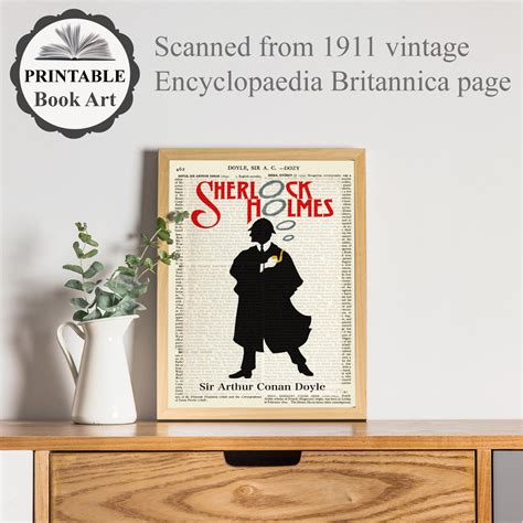 Printable Sherlock Holmes Book Cover Art Print Home Office - Etsy