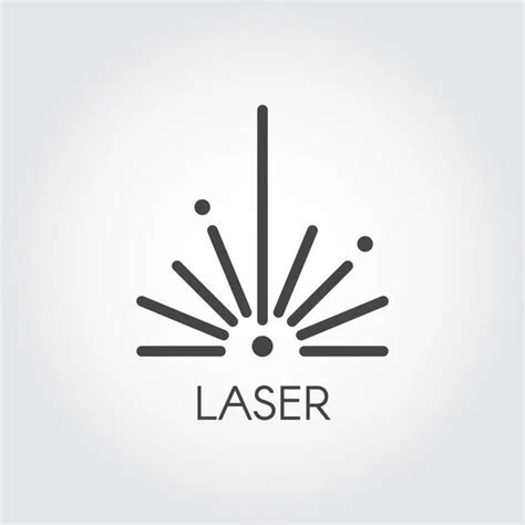 Laser ray half circle icon drawing in outline design. Graphic thin line stroke pictograph ...