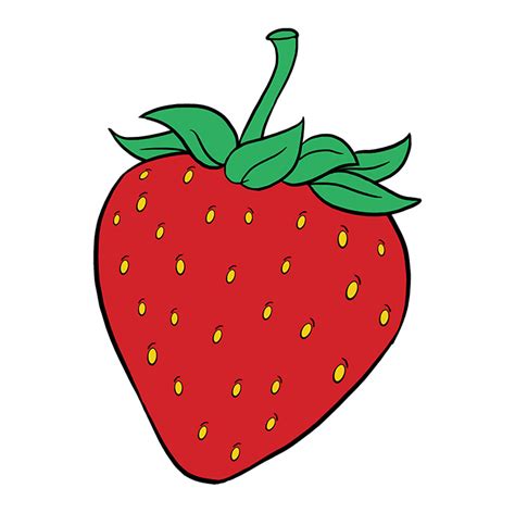 How to Draw a Strawberry - Really Easy Drawing Tutorial Cute Food Drawings, Cute Kawaii Drawings ...