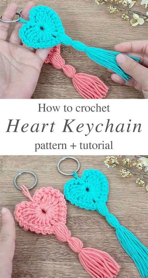 Crochet Heart Keychain Pattern And Tutorial - CrochetBeja