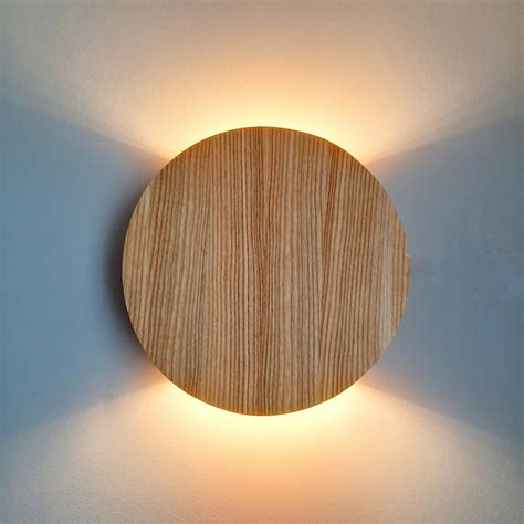 Up down light Round wood sconce Led wall lighting Minimalist | Etsy