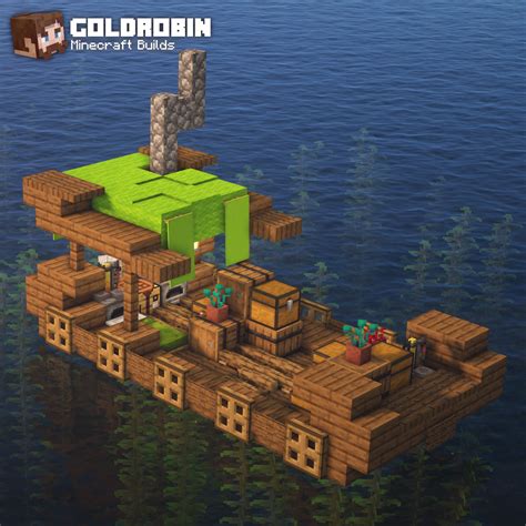 I built a little raft! By u/Goldrobin | Minecraft creations, Minecraft designs, Minecraft projects