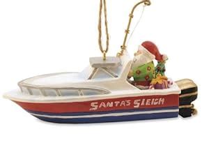 Amazon.com: Santa Sport Fishing in Boat Holiday Christmas Ornament ...